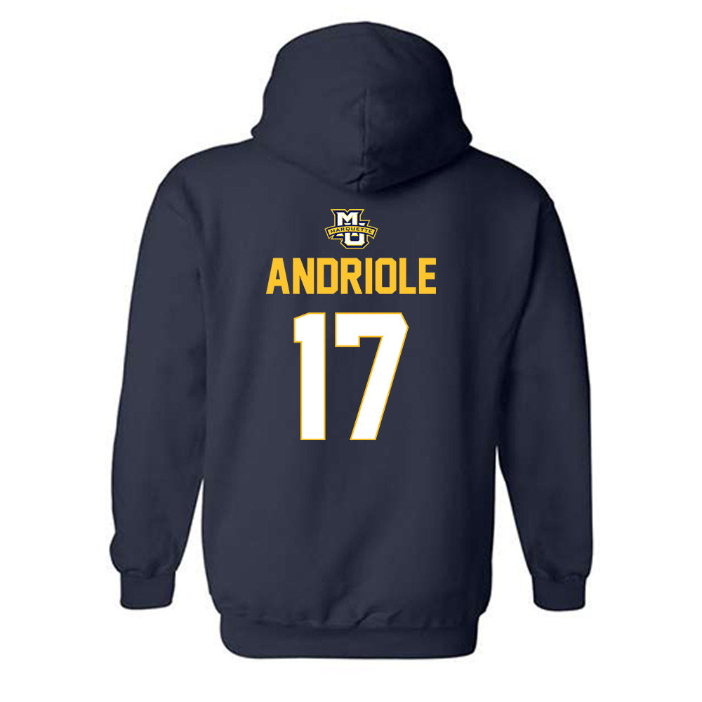 Marquette - NCAA Men's Lacrosse : Thomas Andriole - Sports Shersey Hooded Sweatshirt-1