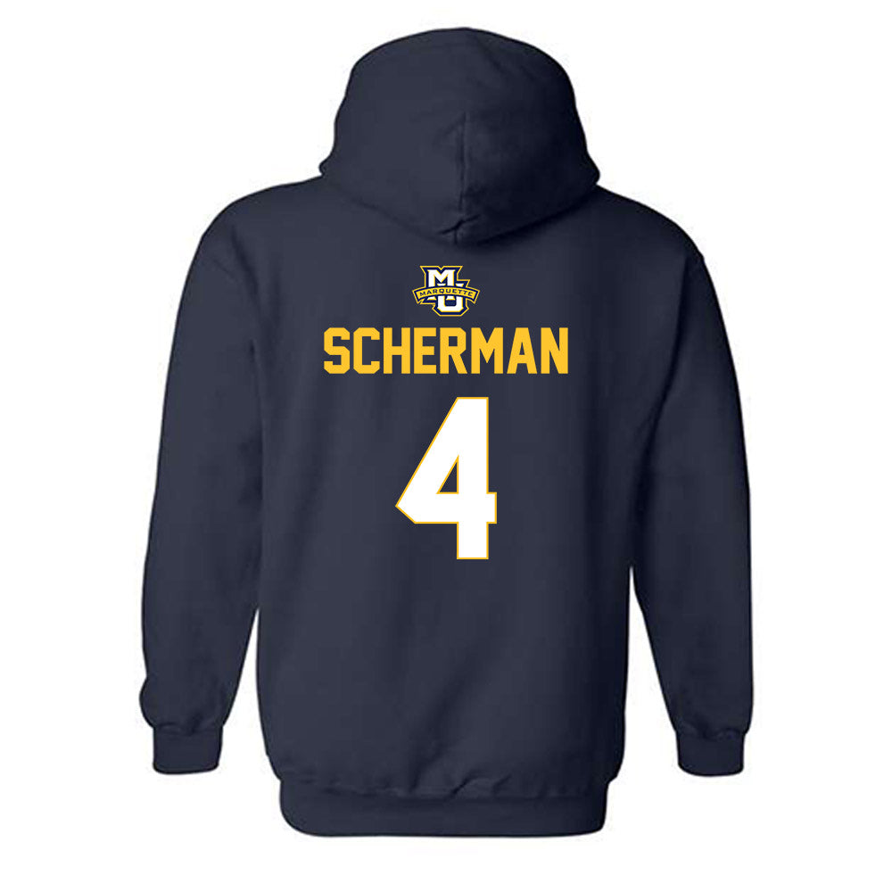 Marquette - NCAA Men's Lacrosse : Brol Scherman - Sports Shersey Hooded Sweatshirt