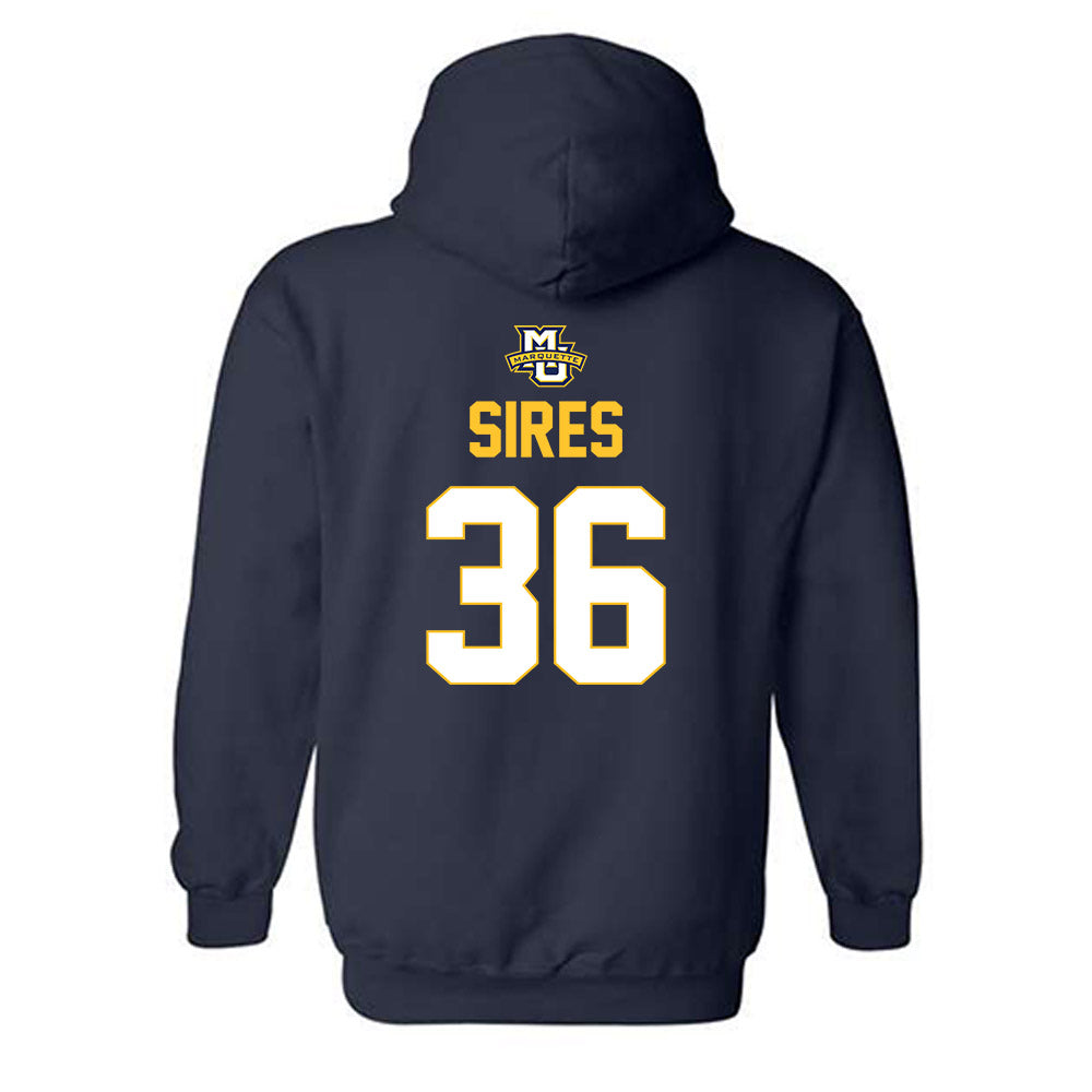 Marquette - NCAA Men's Lacrosse : Ronald Sires - Sports Shersey Hooded Sweatshirt-1