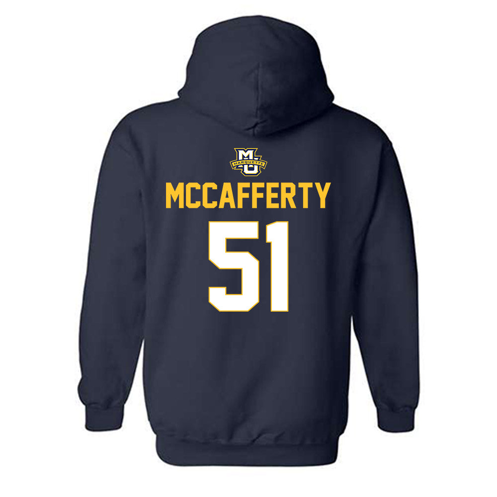 Marquette - NCAA Men's Lacrosse : Easton McCafferty - Sports Shersey Hooded Sweatshirt-1