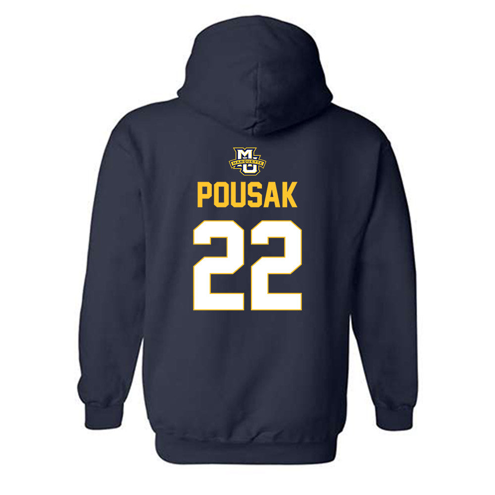 Marquette - NCAA Men's Lacrosse : Benjamin Pousak - Sports Shersey Hooded Sweatshirt-1