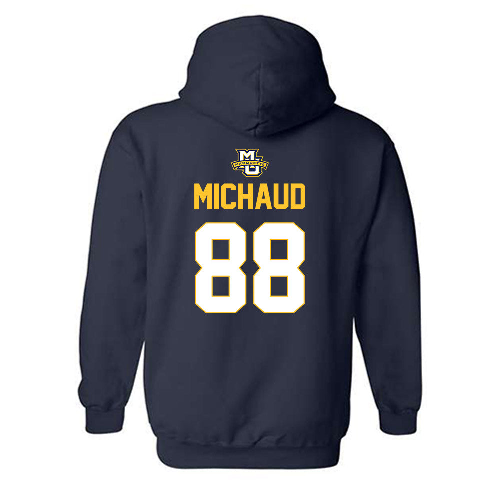 Marquette - NCAA Men's Lacrosse : Scott Michaud - Sports Shersey Hooded Sweatshirt-1