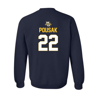 Marquette - NCAA Men's Lacrosse : Ben Pousak - Sports Shersey Crewneck Sweatshirt-1