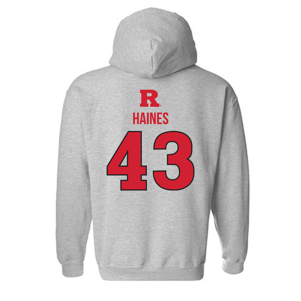 Rutgers - NCAA Baseball : Finn Haines - Sport Shersey Hooded Sweatshirt-1
