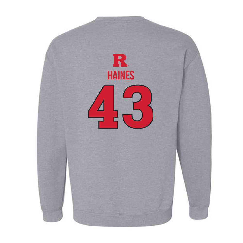 Rutgers - NCAA Baseball : Finn Haines - Sport Shersey Crewneck Sweatshirt-1