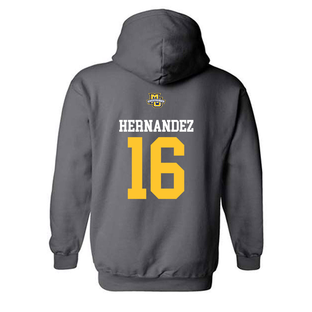 Marquette - NCAA Women's Soccer : Olivia Hernandez - Sports Shersey Hooded Sweatshirt-1