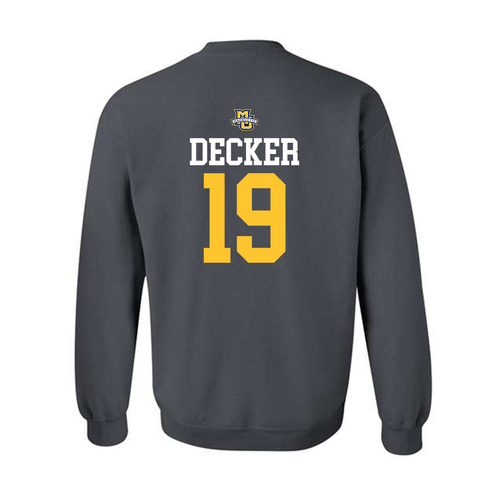 Marquette - NCAA Women's Soccer : Meg Decker - Sports Shersey Crewneck Sweatshirt-1