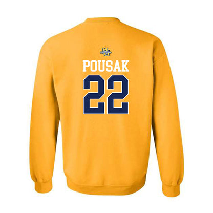 Marquette - NCAA Men's Lacrosse : Ben Pousak - Sports Shersey Crewneck Sweatshirt-1