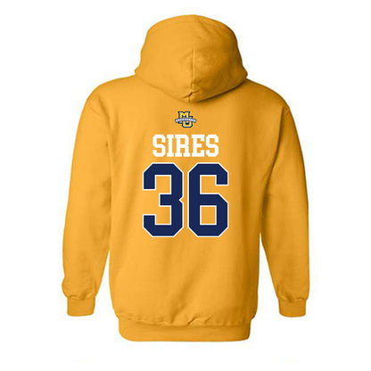 Marquette - NCAA Men's Lacrosse : Ronald Sires - Sports Shersey Hooded Sweatshirt-1