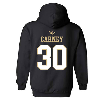 Wake Forest - NCAA Football : Tate Carney - Sports Shersey Hooded Sweatshirt-1