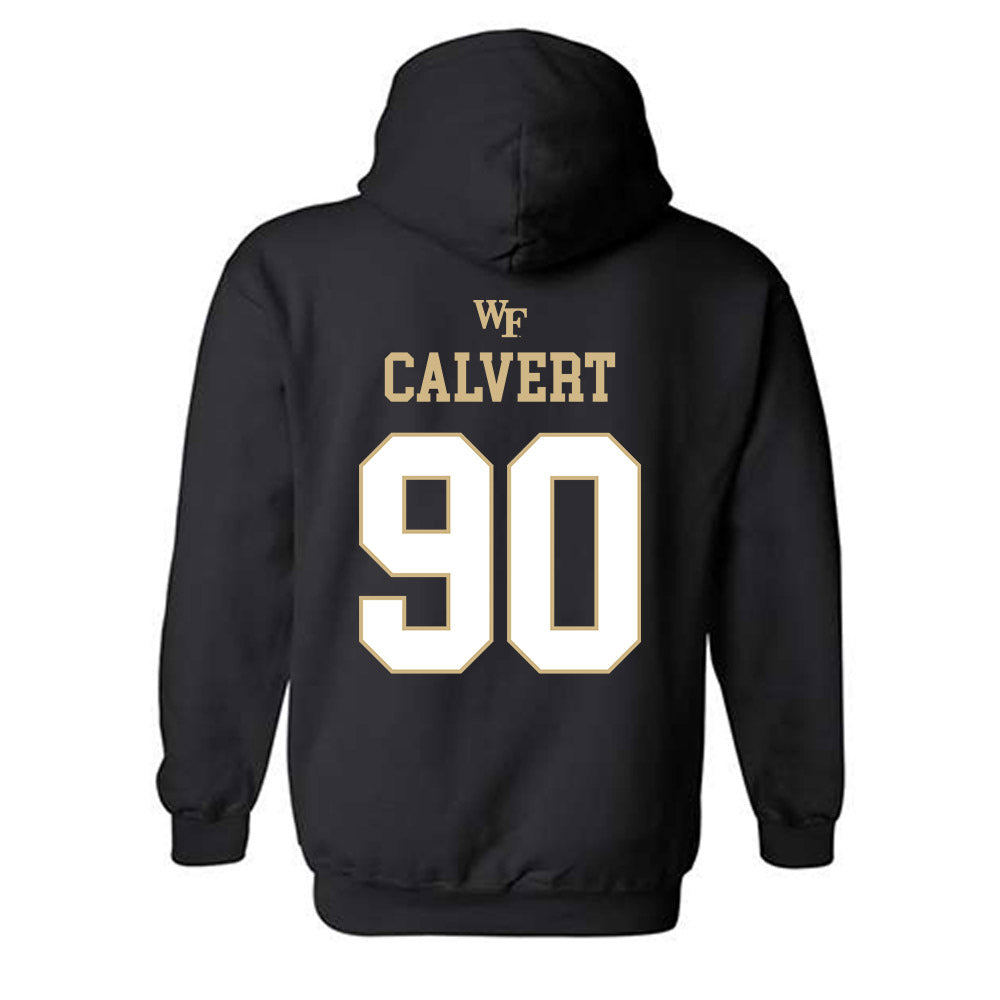 Wake Forest - NCAA Football : Connor Calvert - Sports Shersey Hooded Sweatshirt-1
