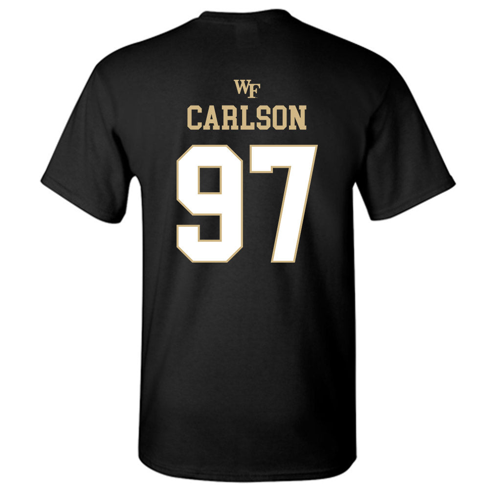 Wake Forest - NCAA Football : Caleb Carlson - Sports Shersey T-Shirt-1