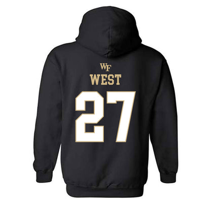 Wake Forest - NCAA Football : Travon West - Sports Shersey Hooded Sweatshirt-1