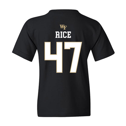 Wake Forest - NCAA Baseball : Cole Rice - Generic Sports Shersey Youth T-Shirt-1