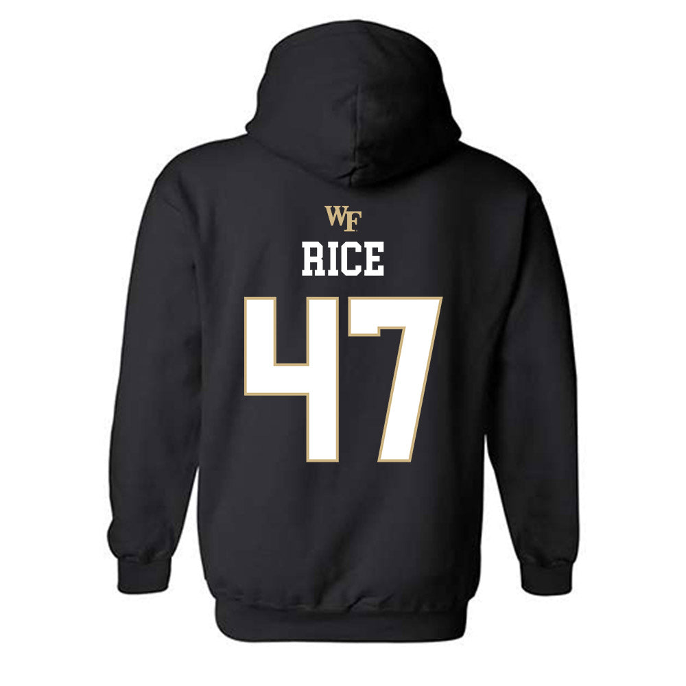 Wake Forest - NCAA Baseball : Cole Rice - Generic Sports Shersey Hooded Sweatshirt-1