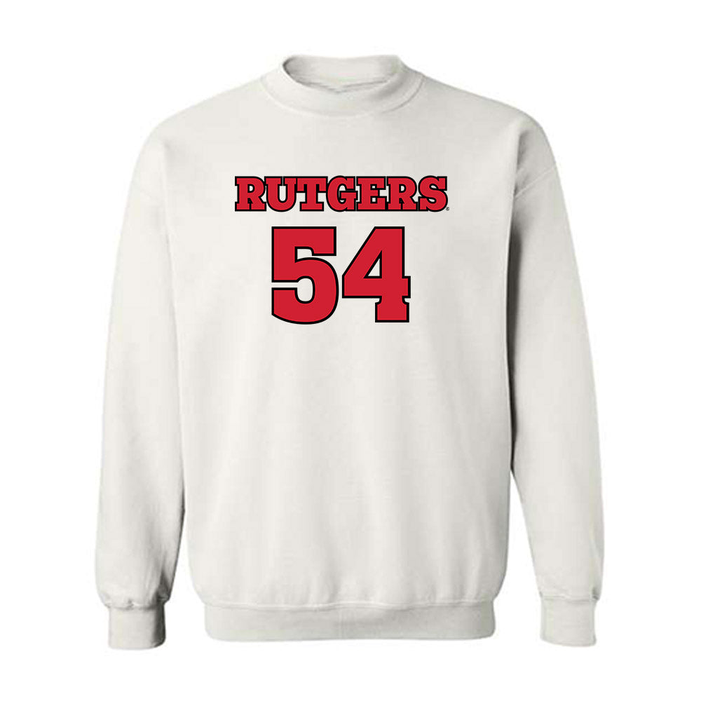 Rutgers - NCAA Football : Taj White - Sports Shersey Crewneck Sweatshirt-0