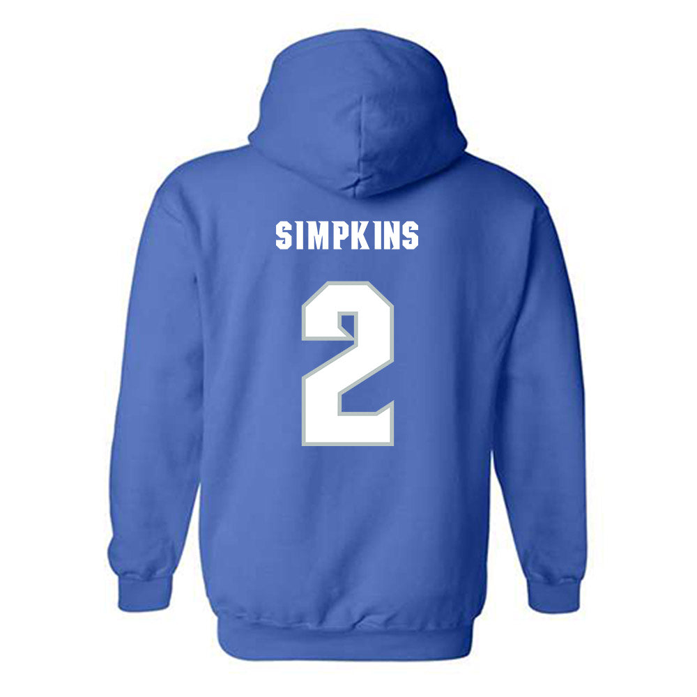 Seton Hall - NCAA Men's Basketball : Tajuan Simpkins - Generic Shersey Hooded Sweatshirt-1