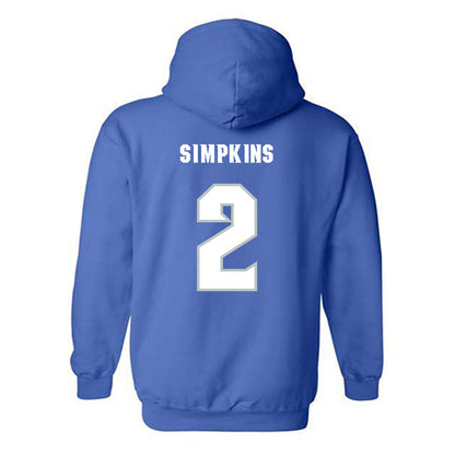 Seton Hall - NCAA Men's Basketball : Tajuan Simpkins - Generic Shersey Hooded Sweatshirt-1