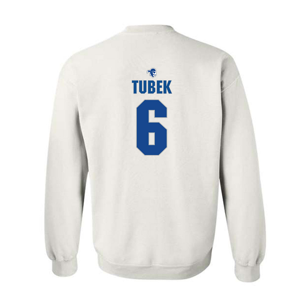 Seton Hall - NCAA Men's Basketball : David Tubek - Fashion Shersey Crewneck Sweatshirt-1