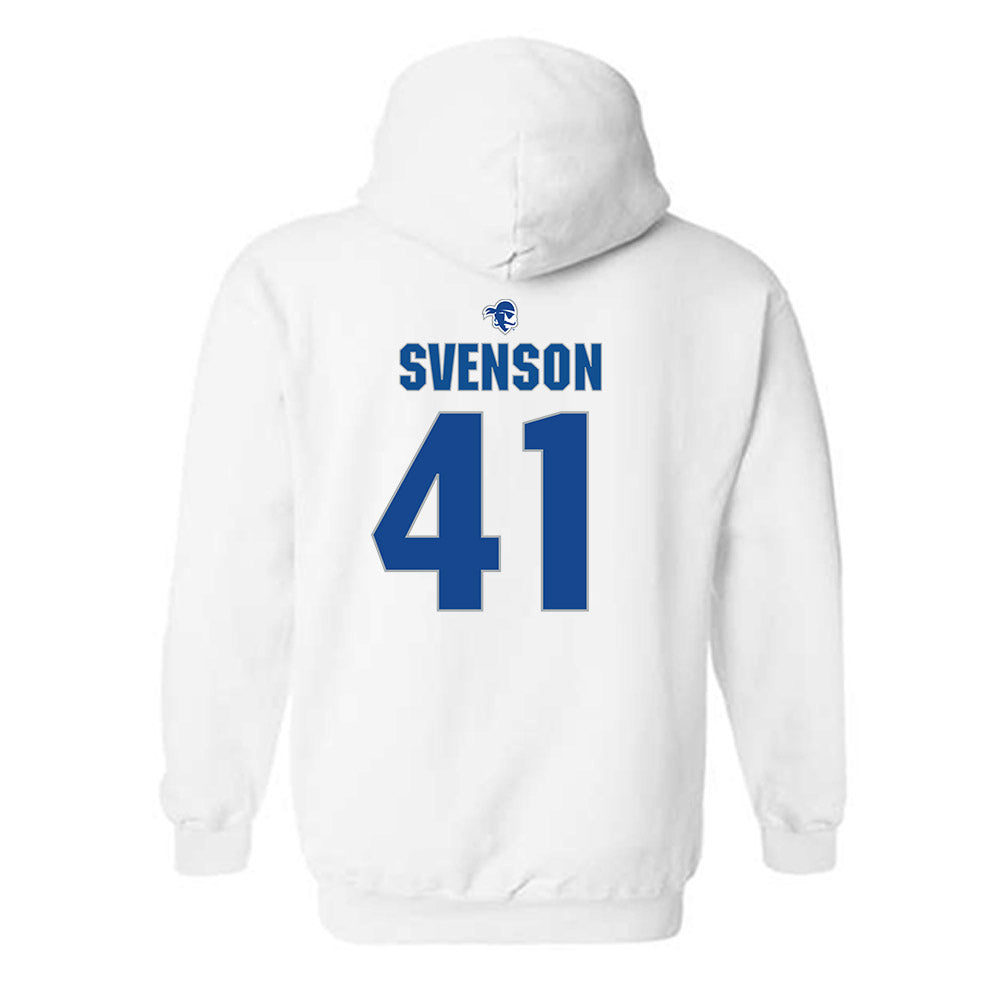 Seton Hall - NCAA Baseball : Steven Svenson - Fashion Shersey Hooded Sweatshirt-1