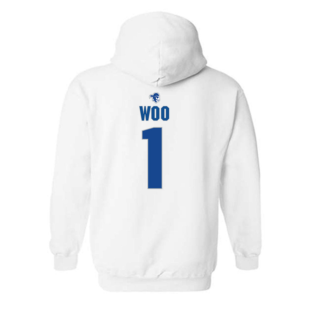 Seton Hall - NCAA Women's Volleyball : Mason Woo - Fashion Shersey Hooded Sweatshirt-1