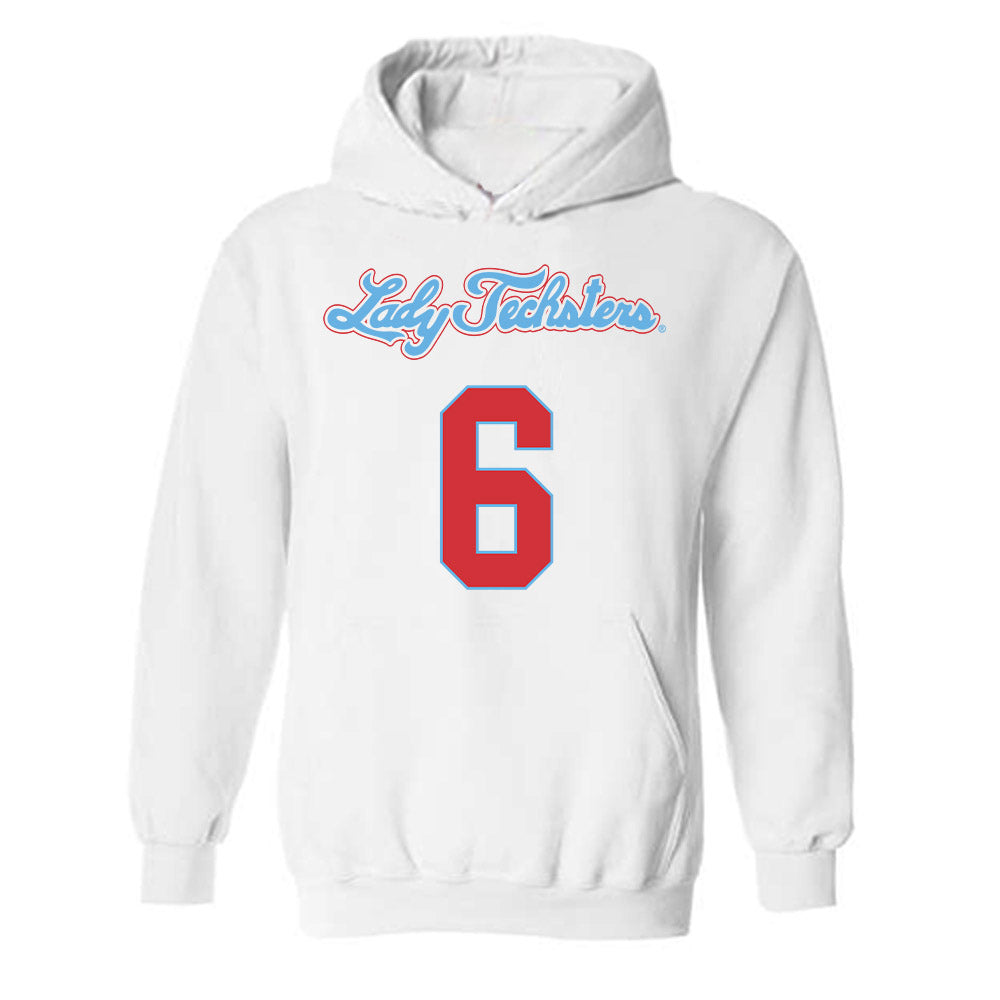 LA Tech - NCAA Men's Basketball : Keegan Rowell - Generic Shersey Hooded Sweatshirt-0