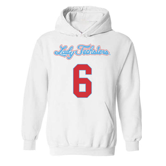 LA Tech - NCAA Men's Basketball : Keegan Rowell - Generic Shersey Hooded Sweatshirt-0