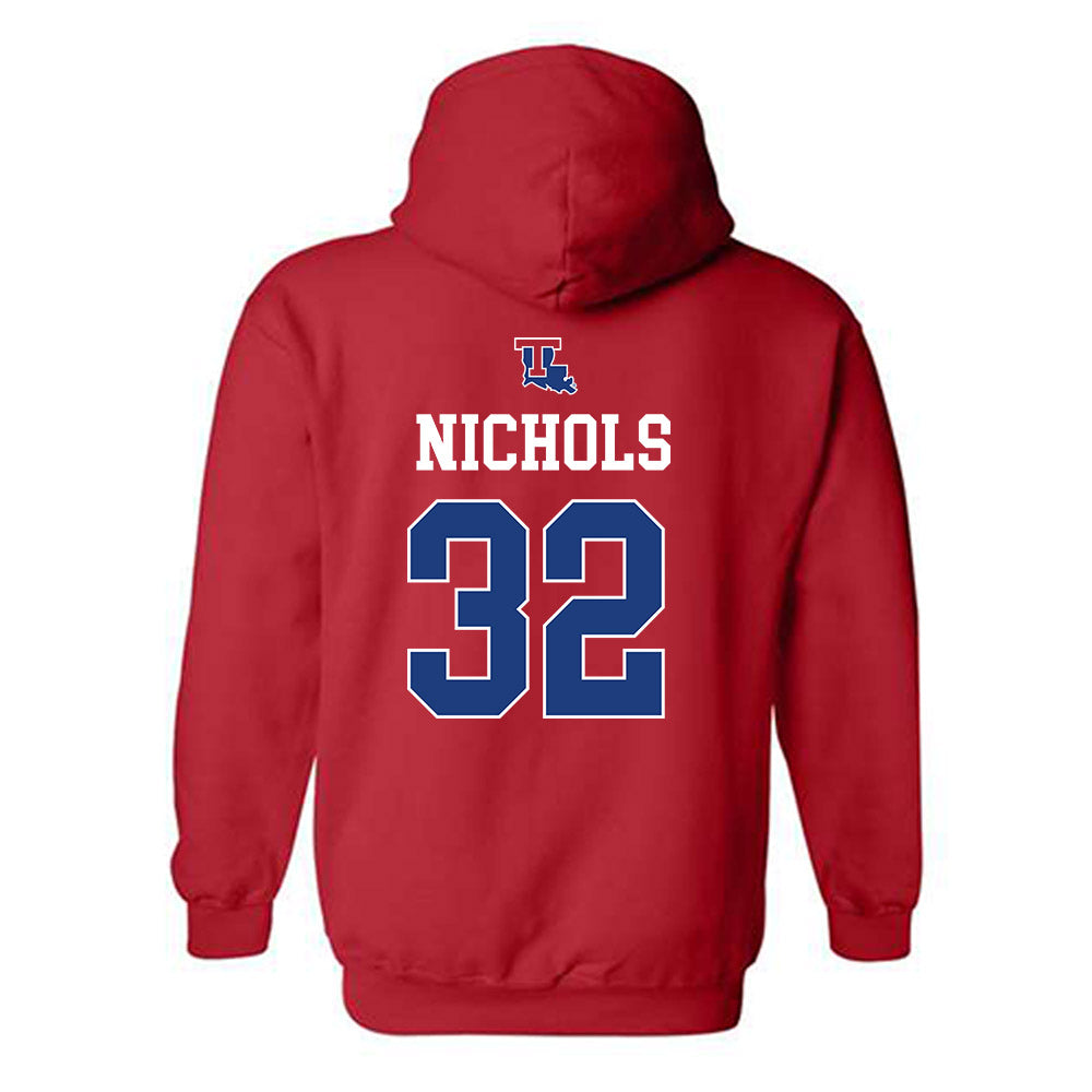 LA Tech - NCAA Baseball : Luke Nichols - Sports Shersey Hooded Sweatshirt-1