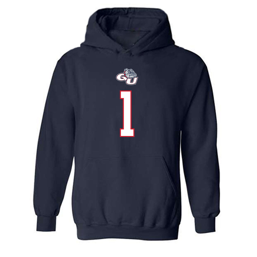 Gonzaga - NCAA Men's Basketball : Michael Ajayi - Classic Shersey Hooded Sweatshirt-0