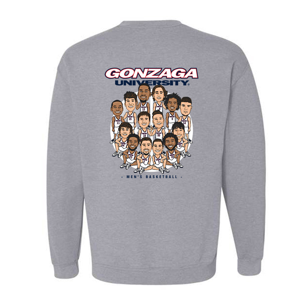 Gonzaga - NCAA Men's Basketball : - Crewneck Sweatshirt Team Caricature