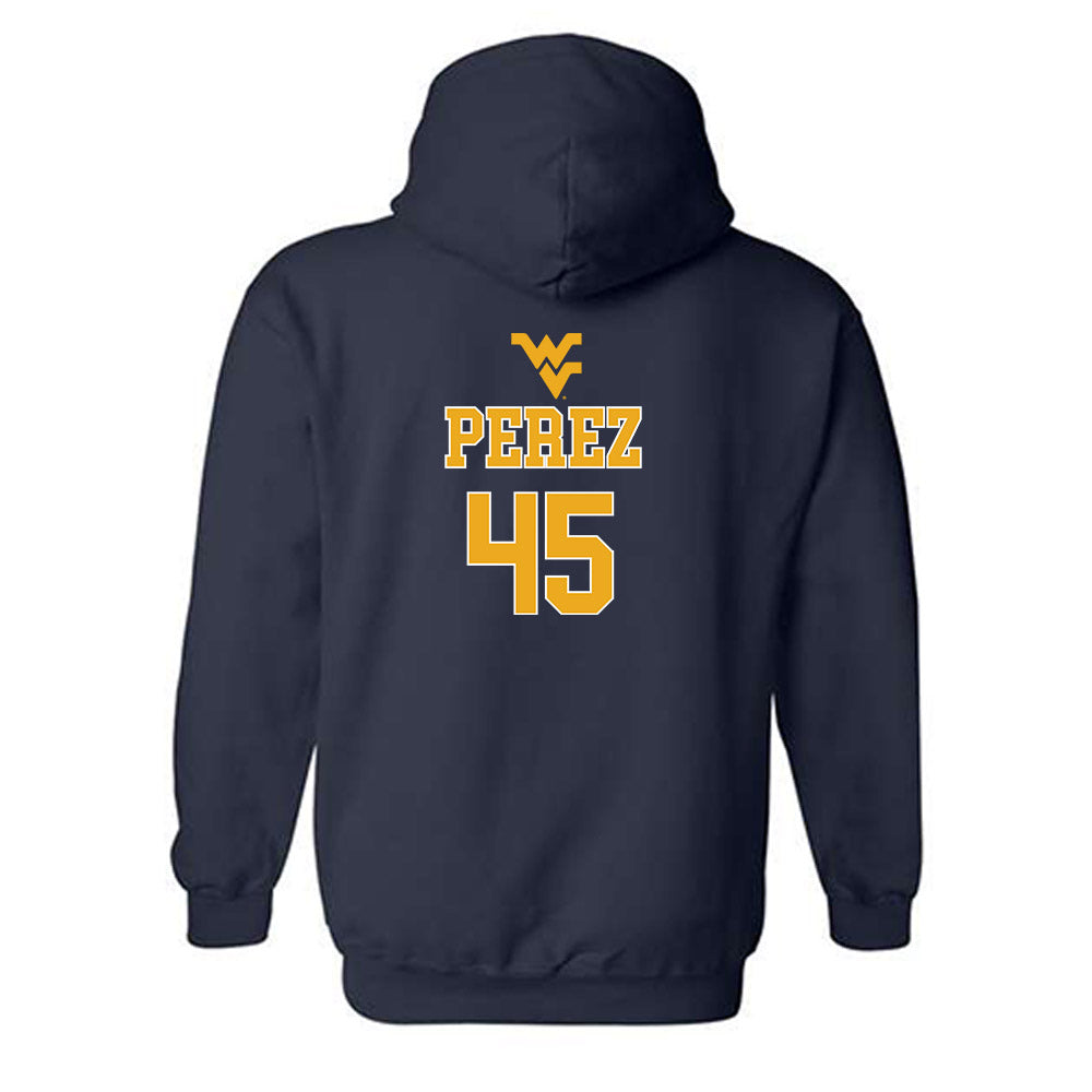 West Virginia - NCAA Baseball : David Perez - Generic Sports Shersey Hooded Sweatshirt-1