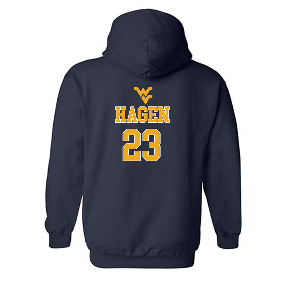 West Virginia - NCAA Baseball : David Hagen - Generic Sports Shersey Hooded Sweatshirt-1