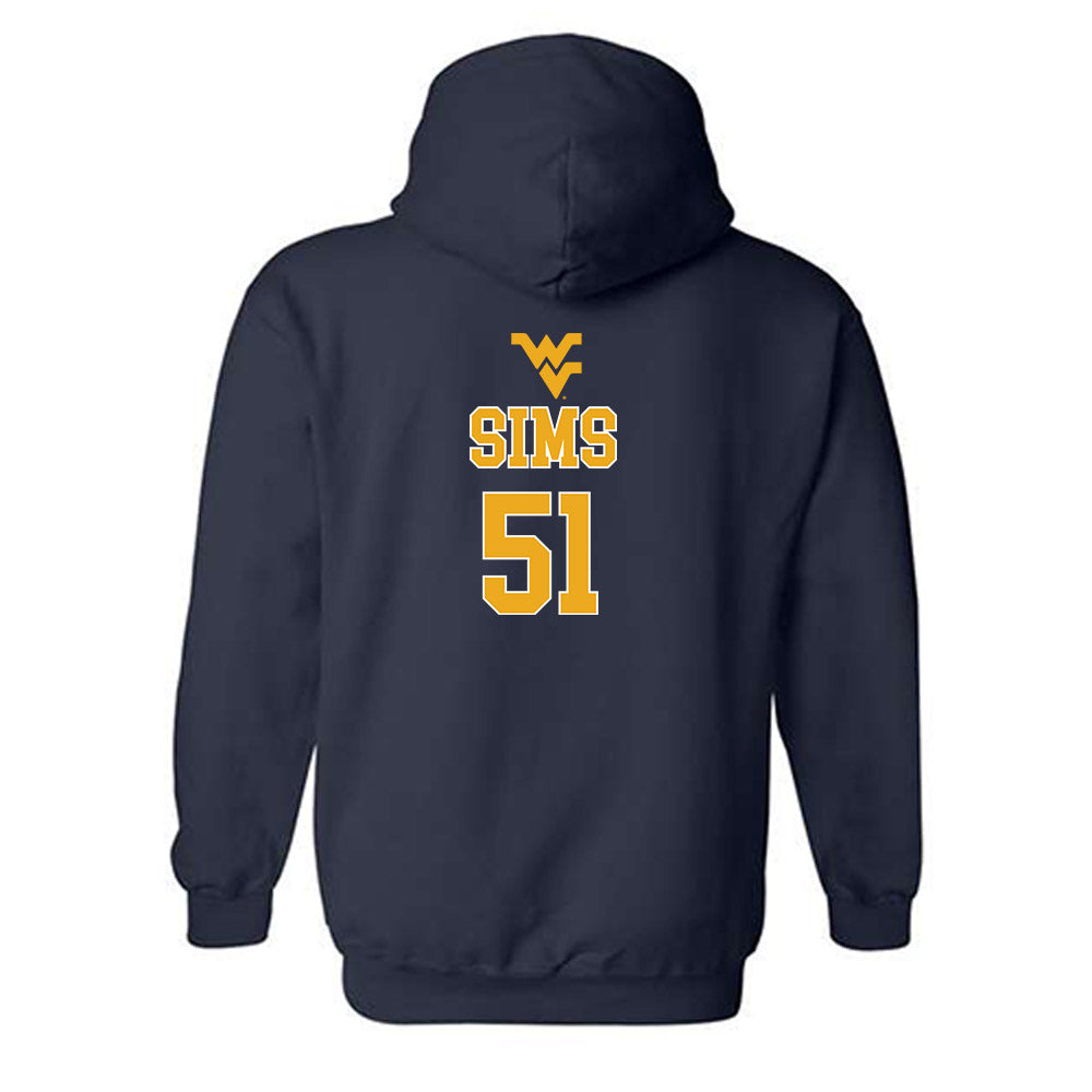 West Virginia - NCAA Baseball : Colton Sims - Generic Sports Shersey Hooded Sweatshirt-1
