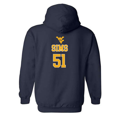 West Virginia - NCAA Baseball : Colton Sims - Generic Sports Shersey Hooded Sweatshirt-1