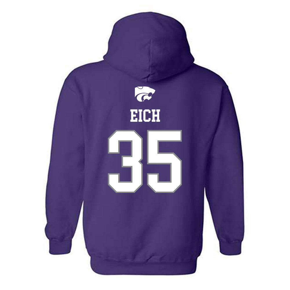 Kansas State - NCAA Baseball : Billy Eich - Sports Shersey Hooded Sweatshirt-1