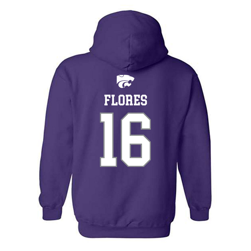 Kansas State - NCAA Baseball : Matthew Flores - Sports Shersey Hooded Sweatshirt-1