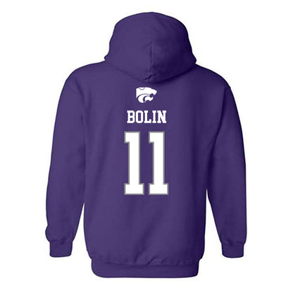 Kansas State - NCAA Baseball : Robby Bolin - Sports Shersey Hooded Sweatshirt-1
