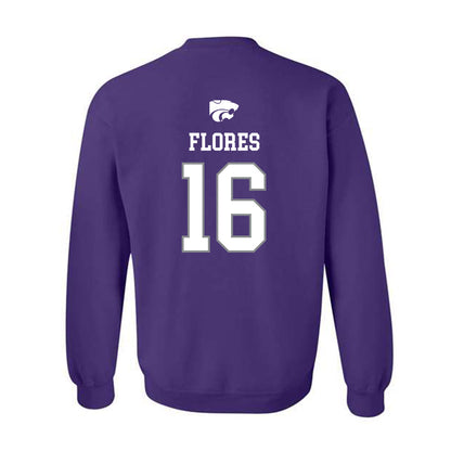 Kansas State - NCAA Baseball : Matthew Flores - Sports Shersey Crewneck Sweatshirt-1