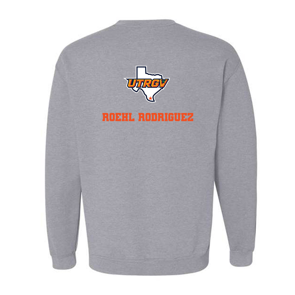 UTRGV - NCAA Men's Track & Field : Roehl Rodriguez - Sports Shersey Crewneck Sweatshirt-1