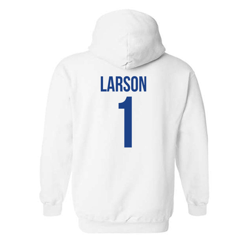 Drake - NCAA Men's Basketball : Owen Larson - Classic Shersey Hooded Sweatshirt-1