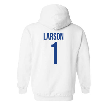 Drake - NCAA Men's Basketball : Owen Larson - Classic Shersey Hooded Sweatshirt-1