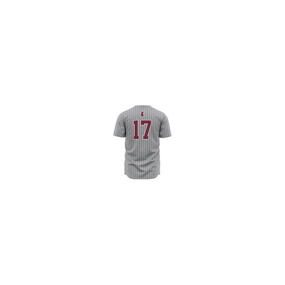 Mississippi State - NCAA Baseball : Stone Simmons - Gray Pinstripes Jersey-1