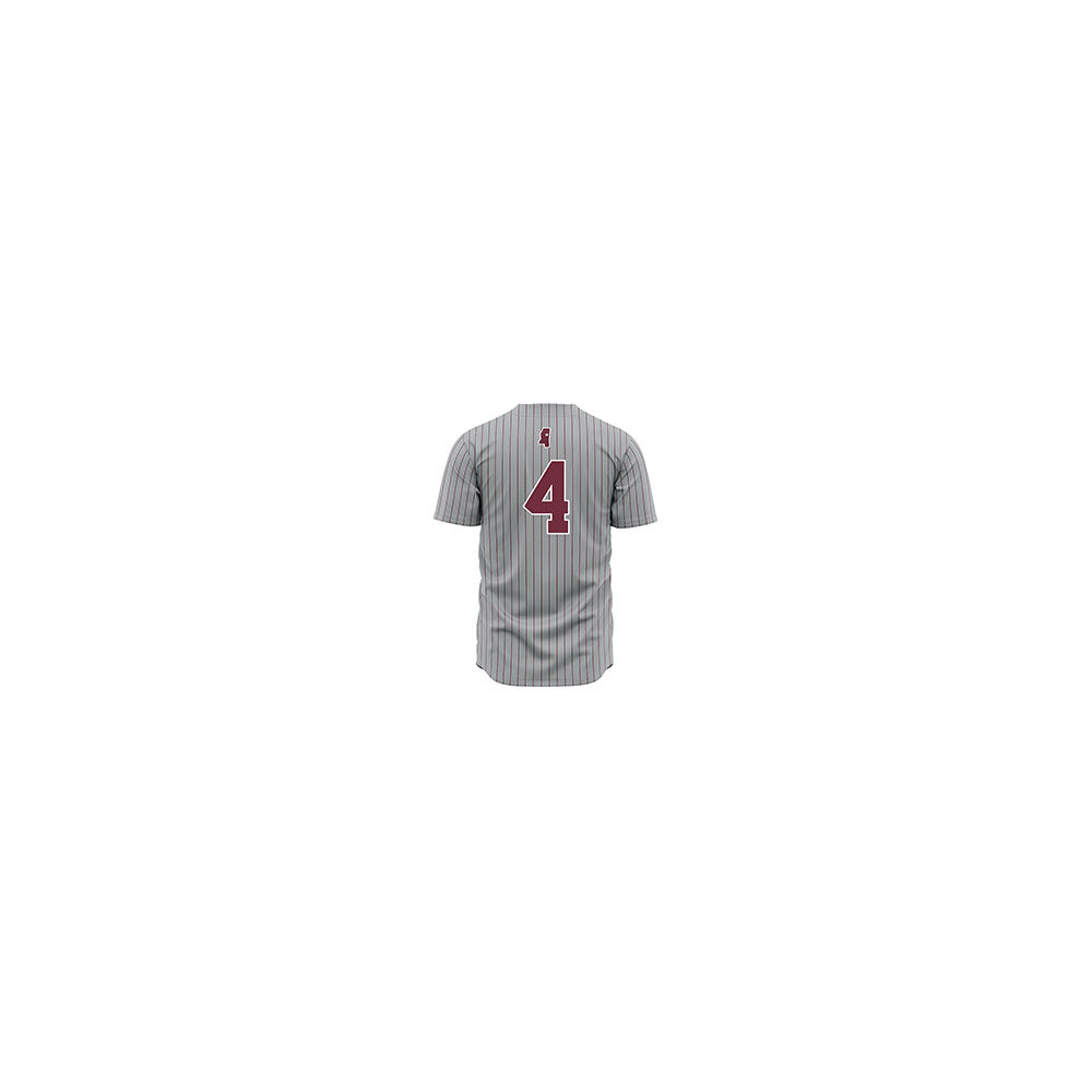 Mississippi State - NCAA Baseball : Tomas Valincius - Gray Pinstripes Jersey-1
