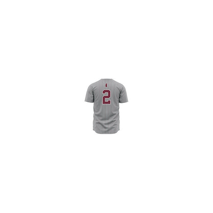 Mississippi State - NCAA Baseball : Jacob Parker - Gray Pinstripes Jersey-1