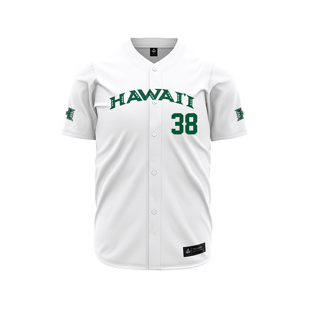 Hawaii - NCAA Baseball : Charlie Adamson - White Jersey-0