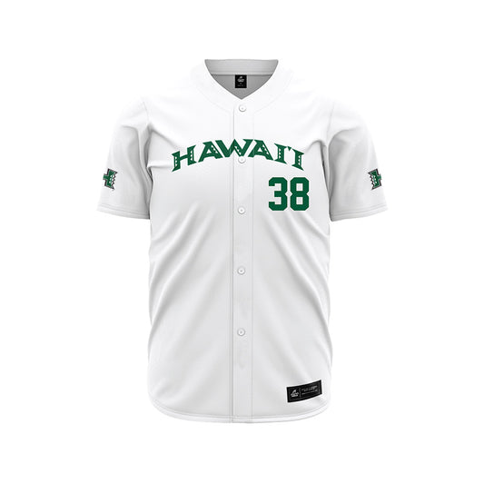 Hawaii - NCAA Baseball : Charlie Adamson - White Jersey-0