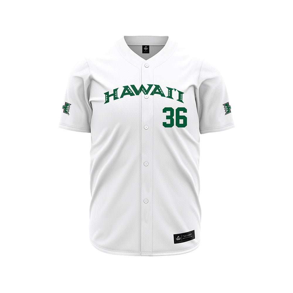 Hawaii - NCAA Baseball : Kahiau Schenk - White Jersey-0