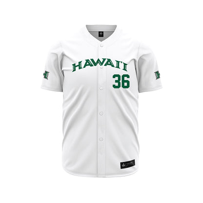 Hawaii - NCAA Baseball : Kahiau Schenk - White Jersey-0