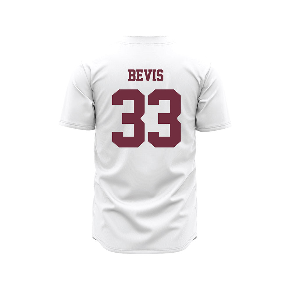 Mississippi State - NCAA Baseball : Blake Bevis - White Pinstripes Jersey-1
