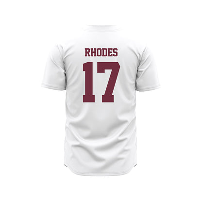 Mississippi State - NCAA Baseball : Parker Rhodes - White Pinstripes Jersey-1